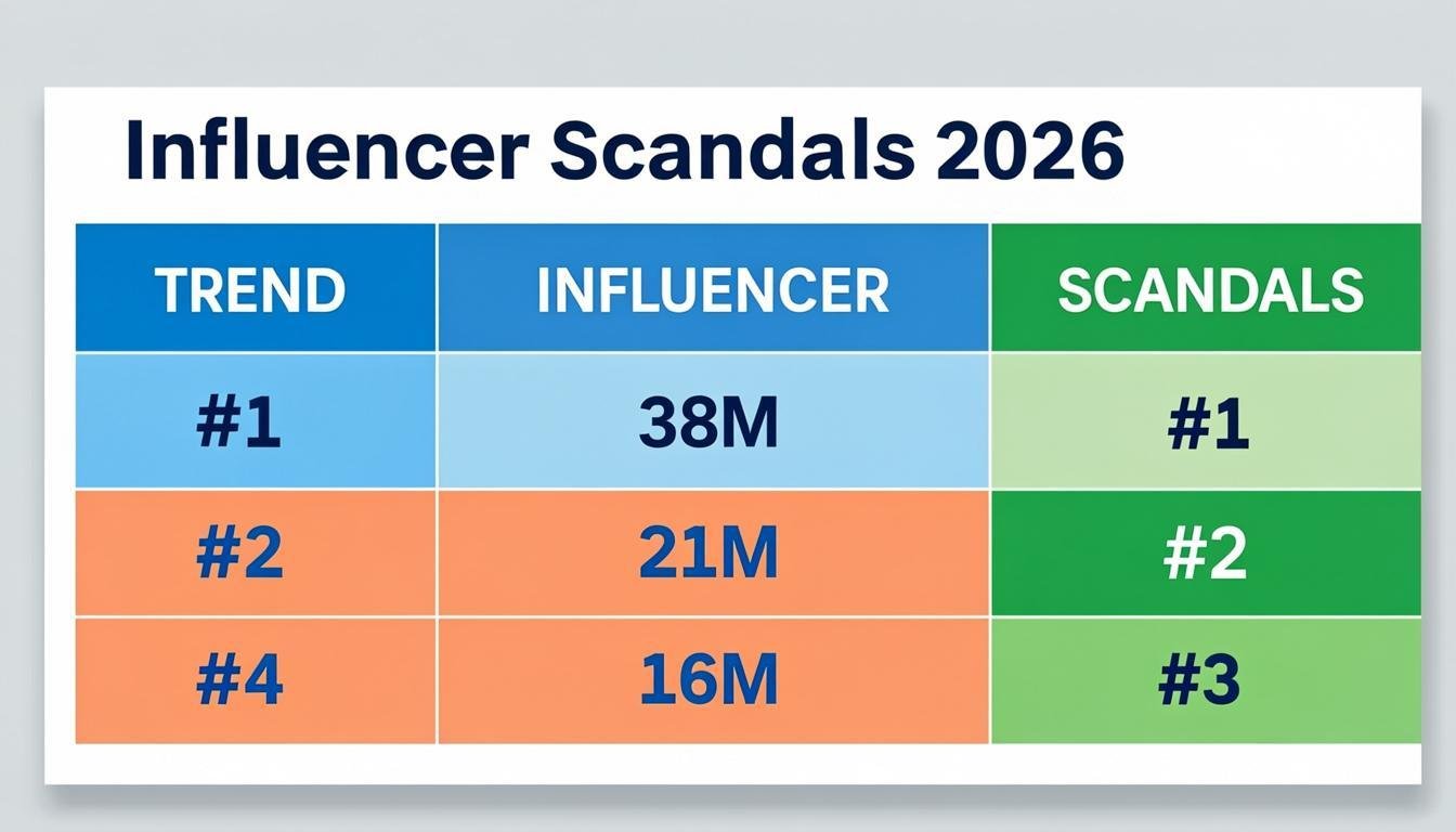 influencer scandals 2026 the drama nobody saw coming - Influencer Scandals 2026: Comparison Table