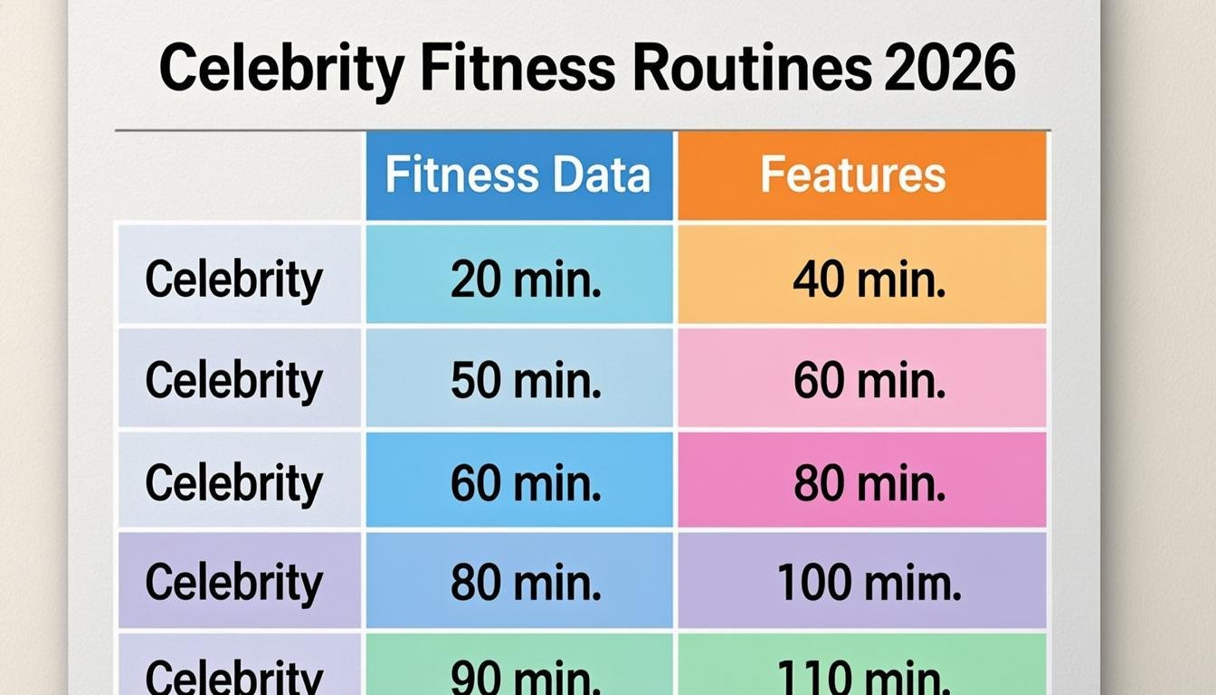celebrity fitness routines 2026 what stars actually do to st - Celebrity Fitness Routines 2026: Comparison Table