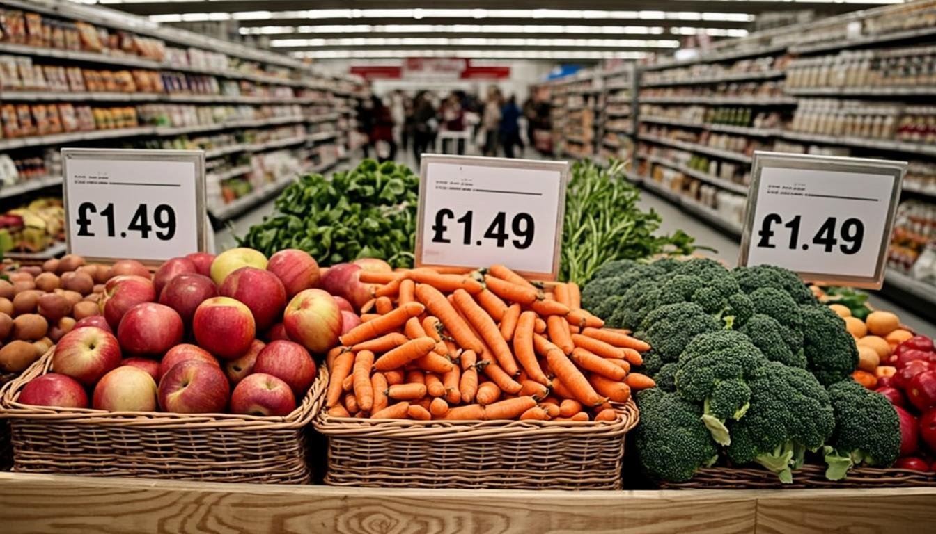 cost of living inflation shopping grocery supermarket UK close up