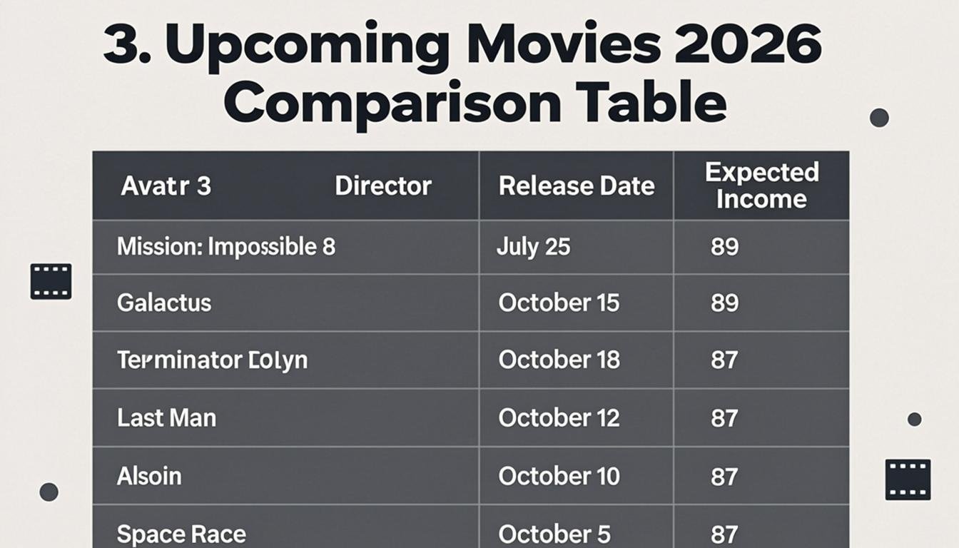 upcoming movies 2026 the 10 most anticipated films of the ye - 3. Upcoming Movies 2026 Comparison Table
